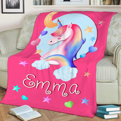 Personalized Unicorn Throw Blanket for Girls - Soft Fleece Toddler Blanket, Perfect Bedroom Décor & Custom Birthday Gift with Name - Printed in USA