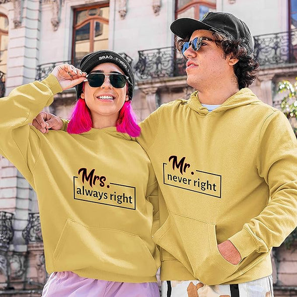 Mr. Never Right Mrs. Always Right, Pullover Hoodies, For Couples