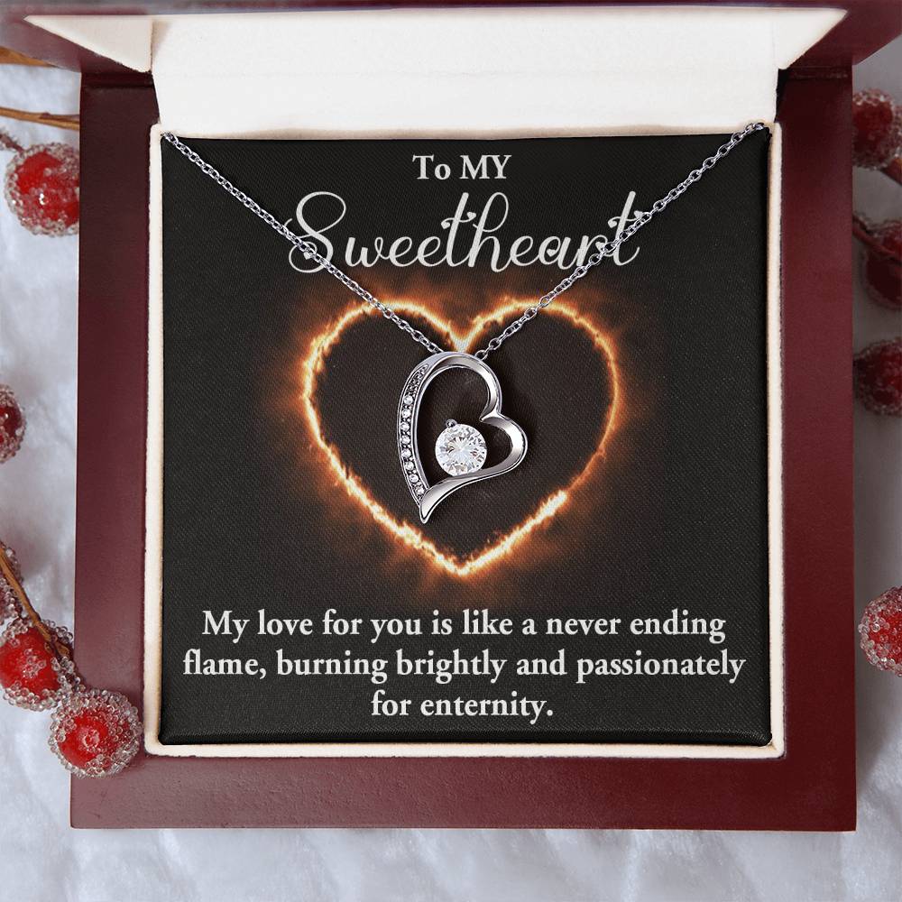 FOREVER LOVE NECKLACE WITH MESSAGE CARD FOR MY SOULMATE, ANNIVERSARY AND BIRTHDAY GIFT FOR HER, JWELERY NECKLACE FOR WIFE/GIRLFRIEND