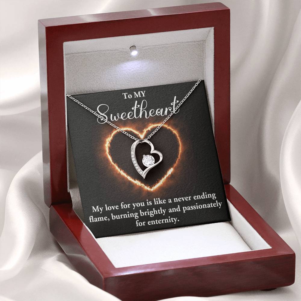 FOREVER LOVE NECKLACE WITH MESSAGE CARD FOR MY SOULMATE, ANNIVERSARY AND BIRTHDAY GIFT FOR HER, JWELERY NECKLACE FOR WIFE/GIRLFRIEND