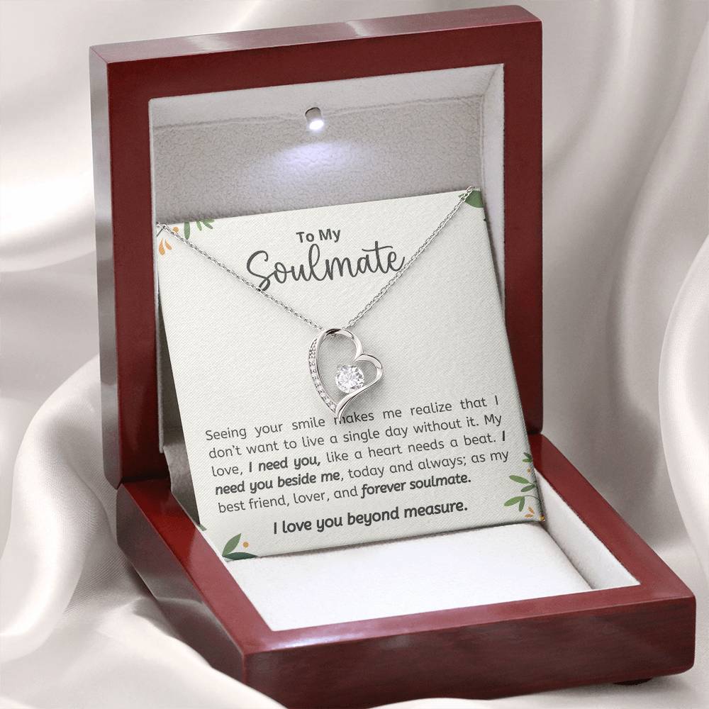 TO MY SOULMATE, FOREVER LOVE NECKACLE, BEAUTIFUL GIFT FOR HER. BIRTHDAY AND ANNIVERSARY GIFT FOR WIFE/GIRLFRIEND, NECKLACE JEWELERY