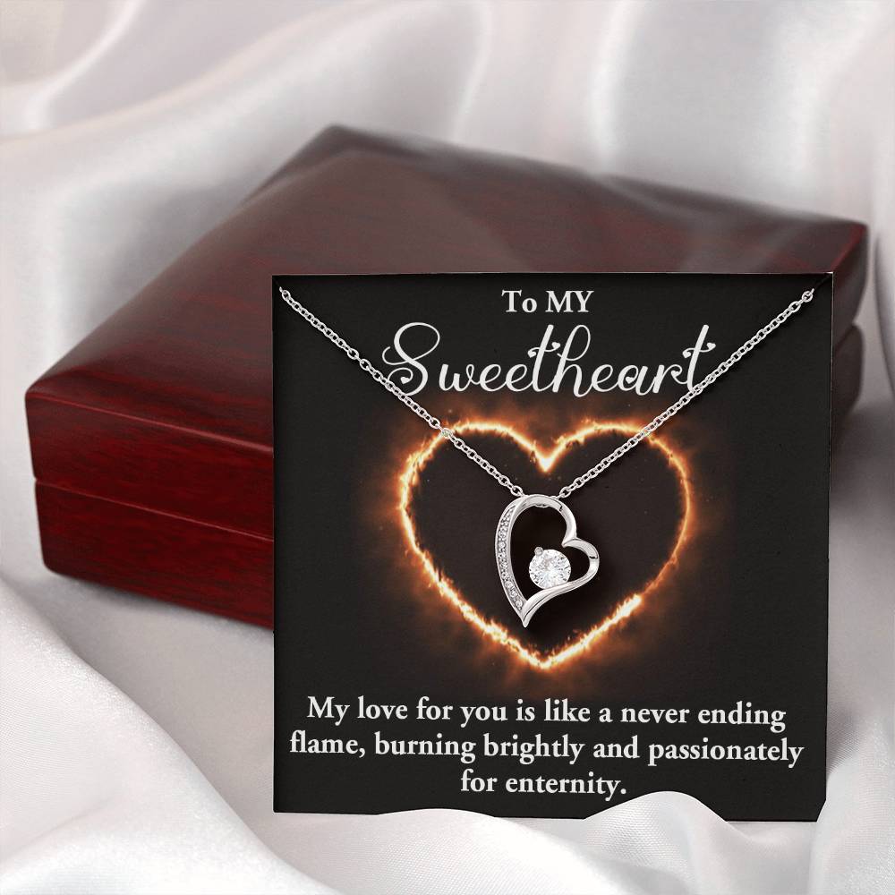 FOREVER LOVE NECKLACE WITH MESSAGE CARD FOR MY SOULMATE, ANNIVERSARY AND BIRTHDAY GIFT FOR HER, JWELERY NECKLACE FOR WIFE/GIRLFRIEND