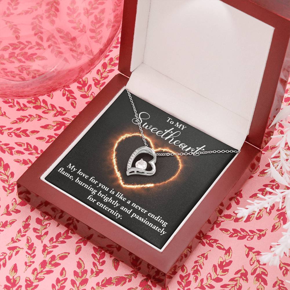 FOREVER LOVE NECKLACE WITH MESSAGE CARD FOR MY SOULMATE, ANNIVERSARY AND BIRTHDAY GIFT FOR HER, JWELERY NECKLACE FOR WIFE/GIRLFRIEND