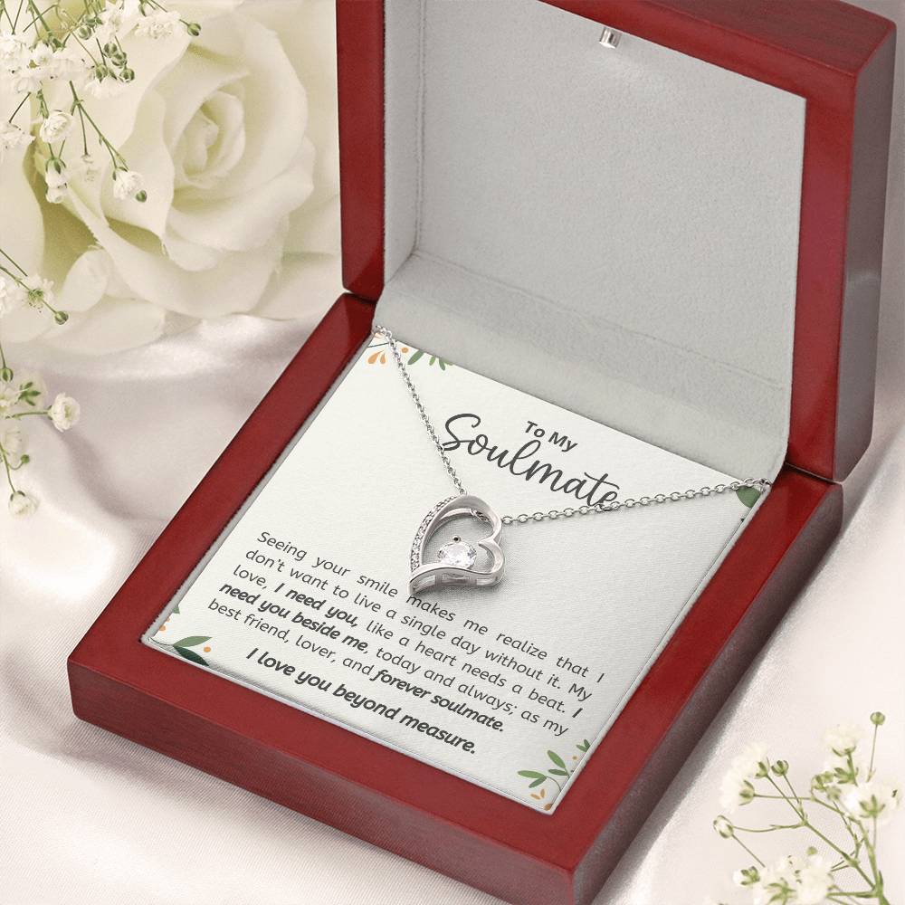 TO MY SOULMATE, FOREVER LOVE NECKACLE, BEAUTIFUL GIFT FOR HER. BIRTHDAY AND ANNIVERSARY GIFT FOR WIFE/GIRLFRIEND, NECKLACE JEWELERY