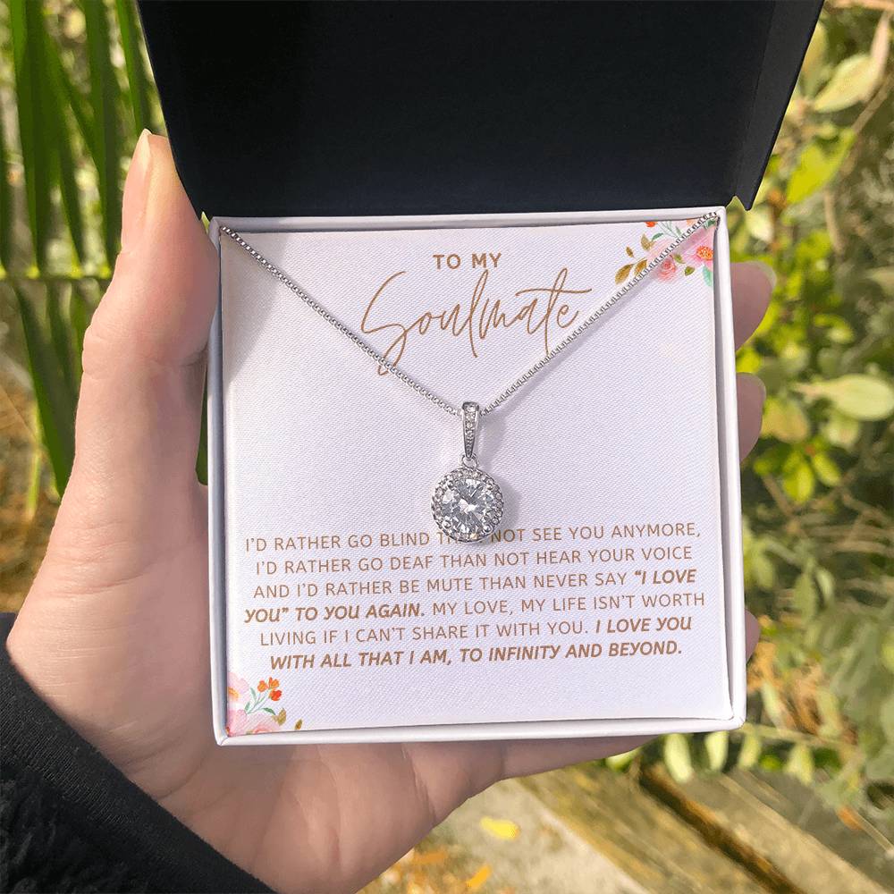 ETERNAL HOPE NECKLACE WITH MESSAGE CARD, TO MY SOULMATE, UNIQUE GIFT FOR HER, VALENTINE, BIRTHDAY AND ANNIVERSAY GIFT FOR HER