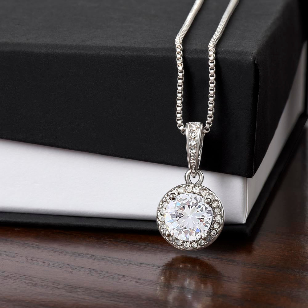 TO MY WIFE, ETERNAL HOPE NECKLACE WITH MESSAGE CARD, CUSTOMIZE GIFT FROM HUSBAND TO WIFE, NECKLACE FOR HER