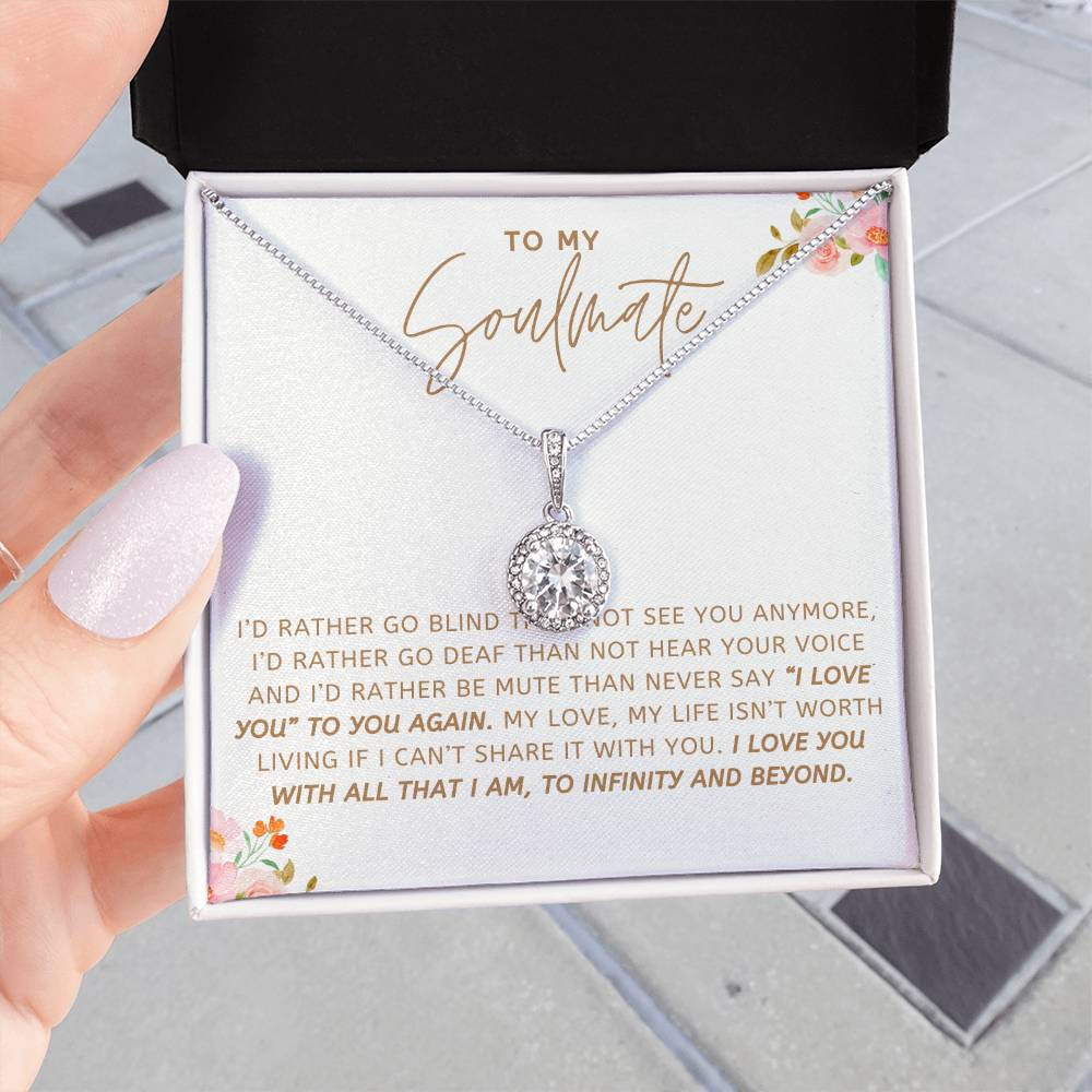 ETERNAL HOPE NECKLACE WITH MESSAGE CARD, TO MY SOULMATE, UNIQUE GIFT FOR HER, VALENTINE, BIRTHDAY AND ANNIVERSAY GIFT FOR HER