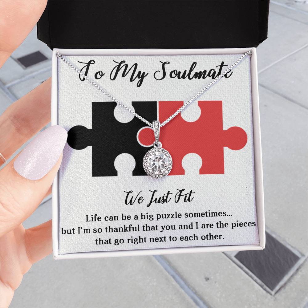TO MYSOULMATE, ETERNAL HOPE NECKLACE, UNIQUE GIFT FOR HER WITH MESSAGE CARD, ANNIVERSARY AND BIRTHDAY GIFT HER, NECKLACE JEWELRY