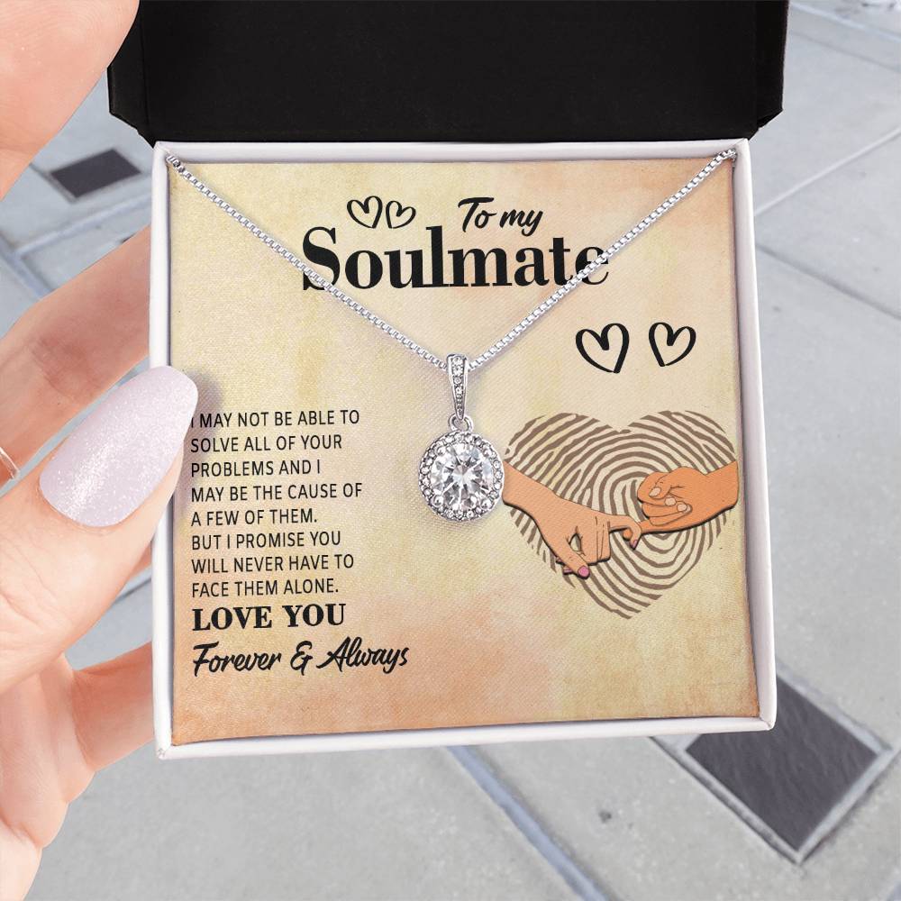 TO MY SOULMATE, ETERNAL HOPE NECKLACE WITH MESSAGE, NECKLACE JEWELERY FOR HER, NECKLACE GIFT FOR WIFE/GIRLFRIEND, ANNIVERSAY AND BIRTHDAY GIFT FOR HER