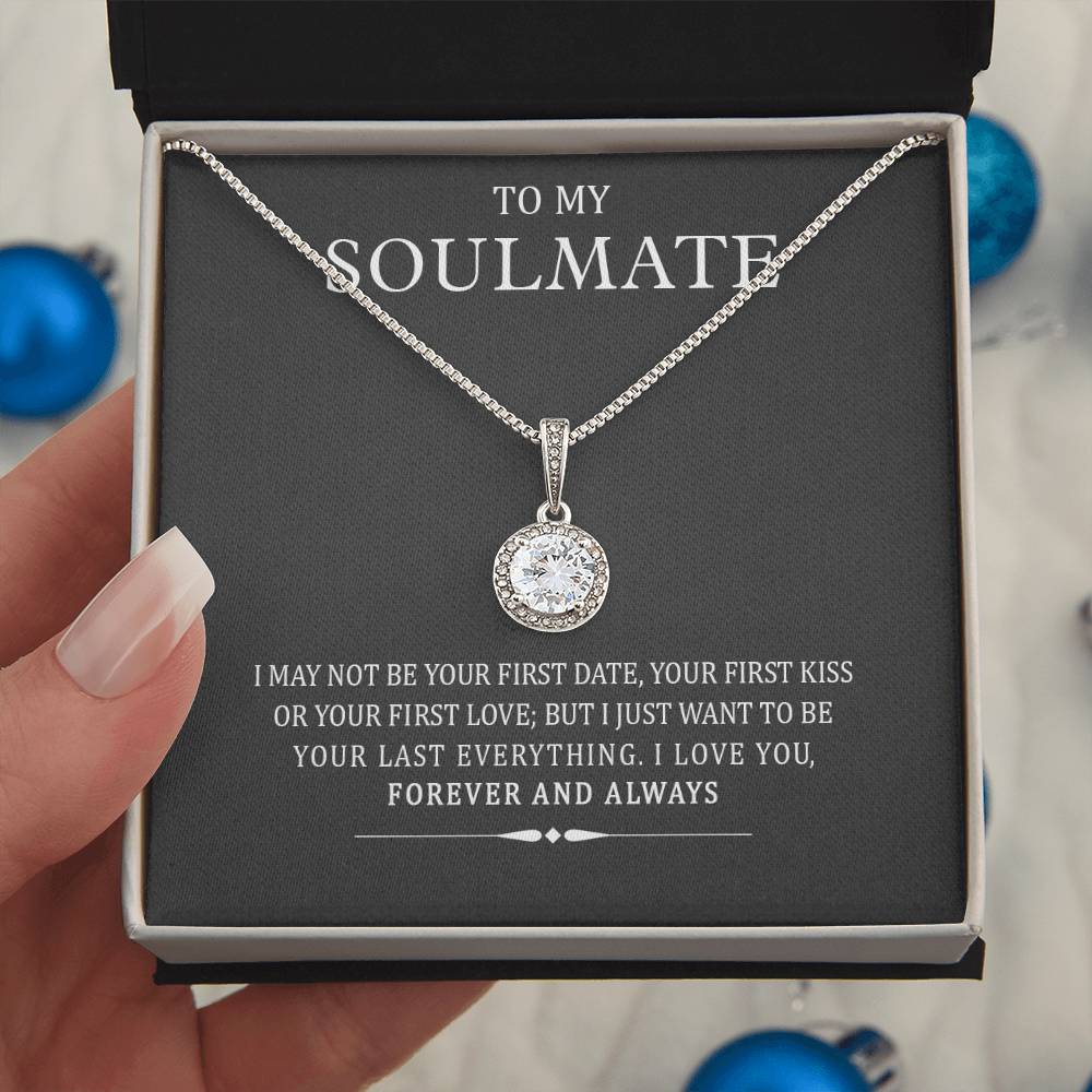 TO MY SOULMATE, ETERNAL HOPE NECKLACE WITH MESSAGE CARD, UNIQUE GIFT FOR HER, BIRTHDAY GIFT FOR WIFE/GIRLFRIEND, NECKLACE JWELERY FOR HER