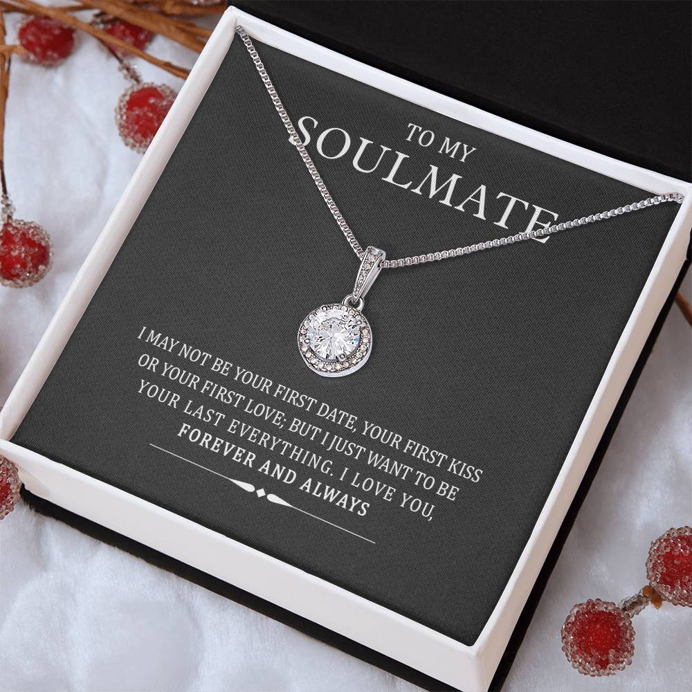 TO MY SOULMATE, ETERNAL HOPE NECKLACE WITH MESSAGE CARD, UNIQUE GIFT FOR HER, BIRTHDAY GIFT FOR WIFE/GIRLFRIEND, NECKLACE JWELERY FOR HER
