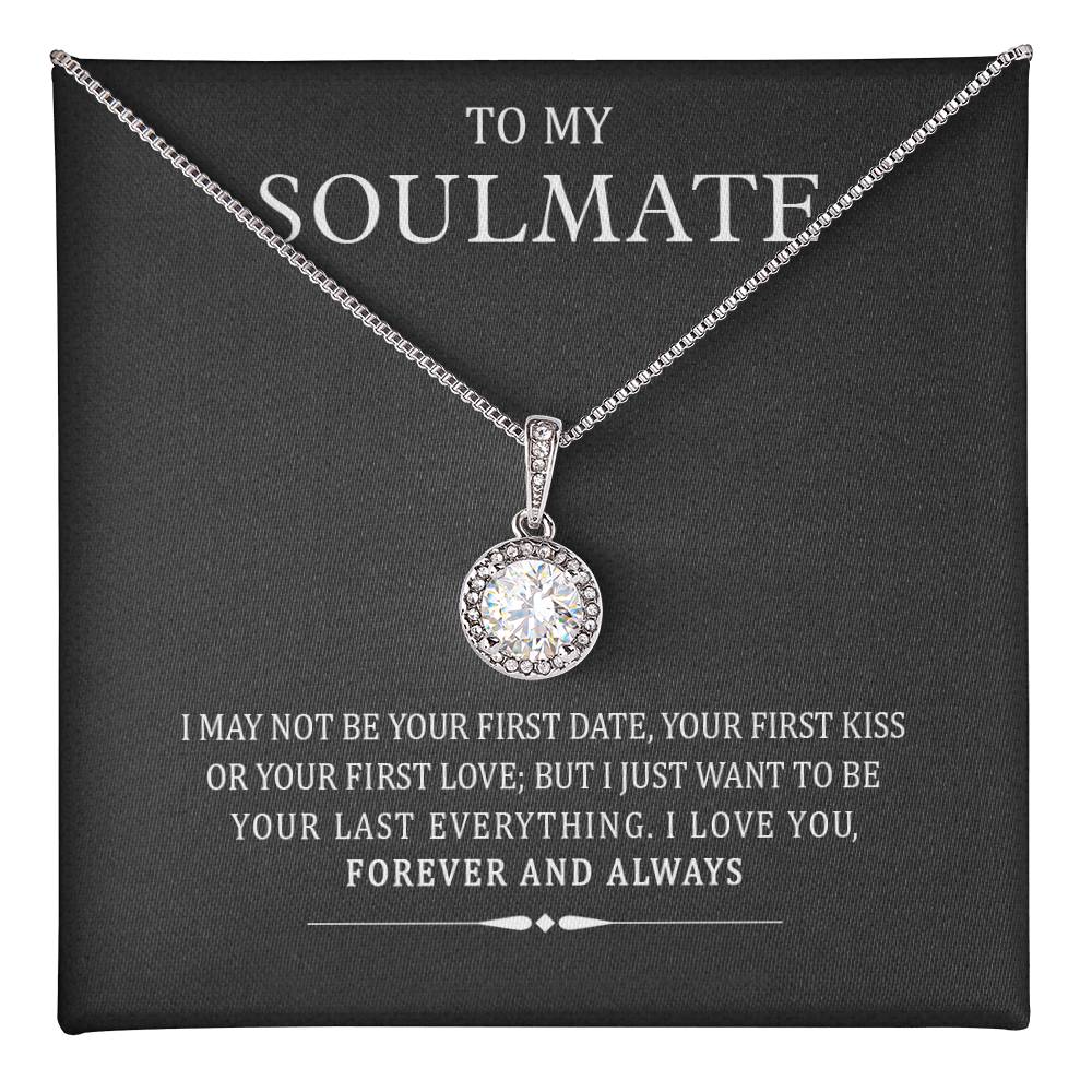 TO MY SOULMATE, ETERNAL HOPE NECKLACE WITH MESSAGE CARD, UNIQUE GIFT FOR HER, BIRTHDAY GIFT FOR WIFE/GIRLFRIEND, NECKLACE JWELERY FOR HER
