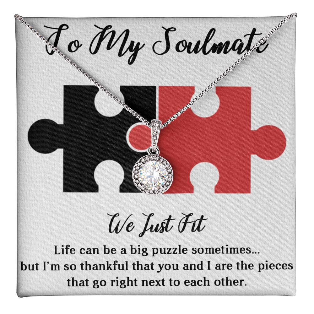 TO MYSOULMATE, ETERNAL HOPE NECKLACE, UNIQUE GIFT FOR HER WITH MESSAGE CARD, ANNIVERSARY AND BIRTHDAY GIFT HER, NECKLACE JEWELRY