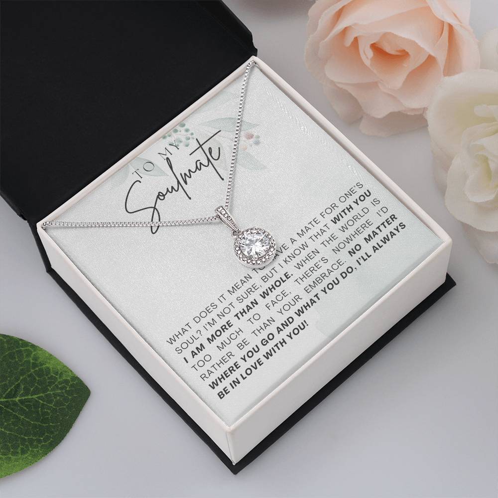 TO MY SOULMATE, ETERNAL HOPE NECKLACE, UNIQUE GIFT WITH MESSAGE CARD FOR HER, ANNIVERSARY, VALENTINE AND BIRTHDAY GIFT HER
