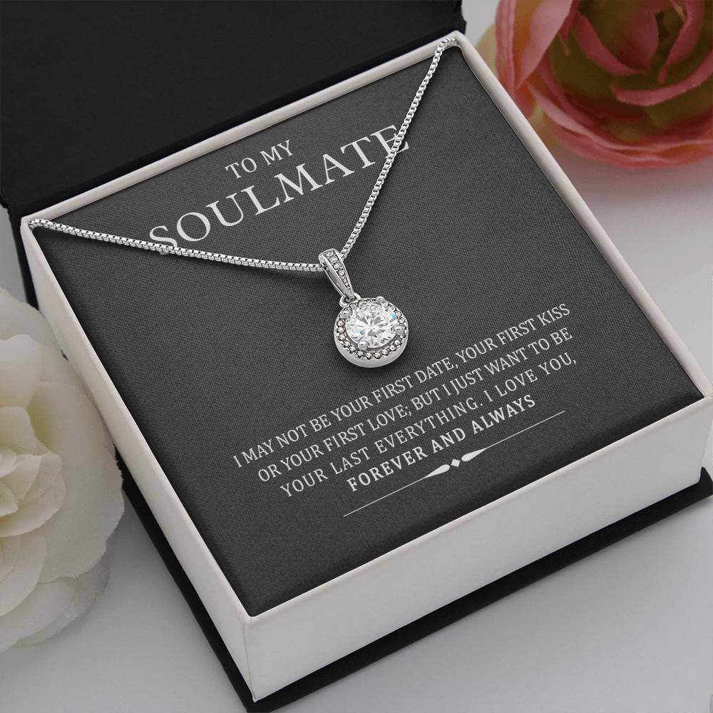 TO MY SOULMATE, ETERNAL HOPE NECKLACE WITH MESSAGE CARD, UNIQUE GIFT FOR HER, BIRTHDAY GIFT FOR WIFE/GIRLFRIEND, NECKLACE JWELERY FOR HER