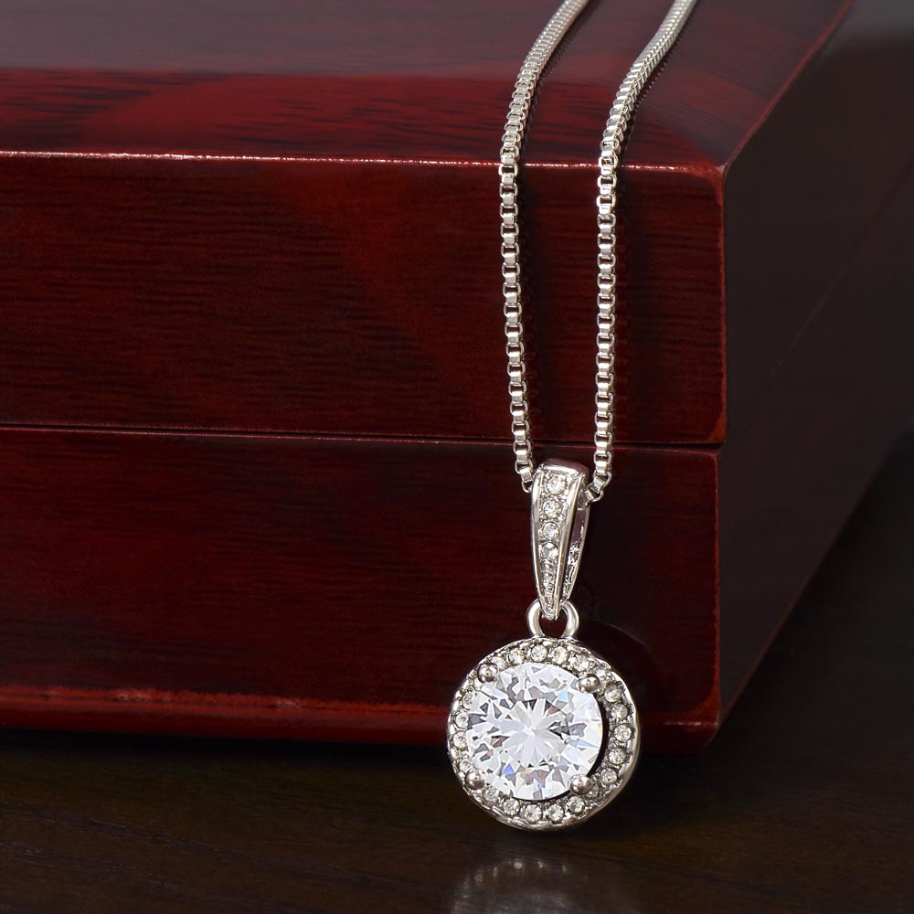 TO MY WIFE, ETERNAL HOPE NECKLACE WITH MESSAGE CARD, CUSTOMIZE GIFT FROM HUSBAND TO WIFE, NECKLACE FOR HER