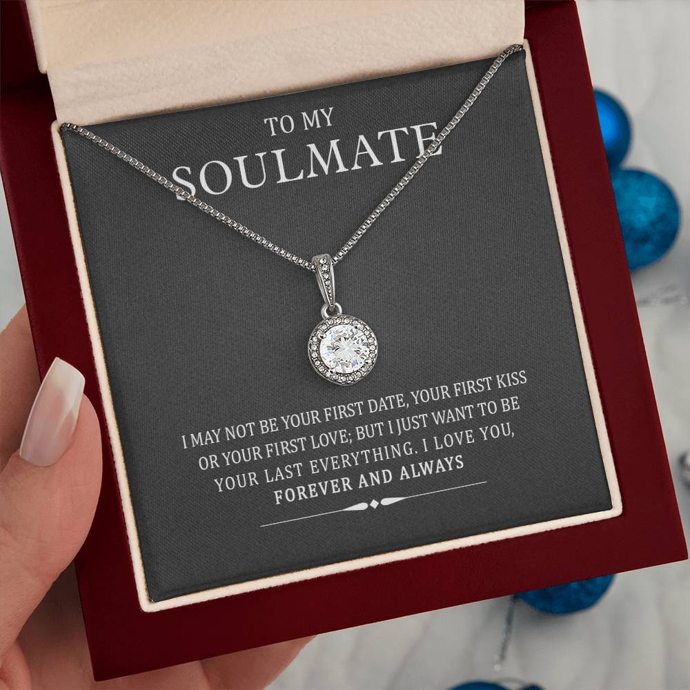 TO MY SOULMATE, ETERNAL HOPE NECKLACE WITH MESSAGE CARD, UNIQUE GIFT FOR HER, BIRTHDAY GIFT FOR WIFE/GIRLFRIEND, NECKLACE JWELERY FOR HER