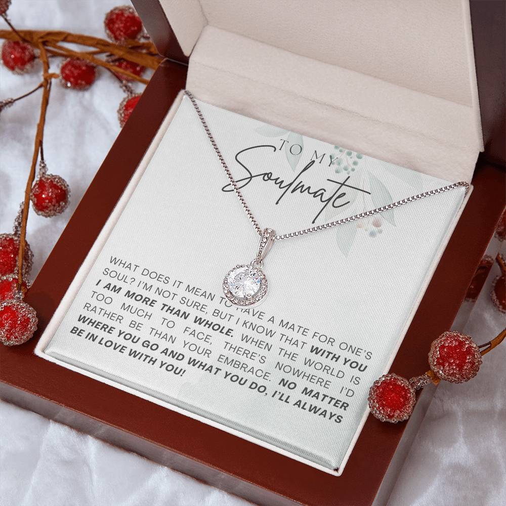 TO MY SOULMATE, ETERNAL HOPE NECKLACE, UNIQUE GIFT WITH MESSAGE CARD FOR HER, ANNIVERSARY, VALENTINE AND BIRTHDAY GIFT HER