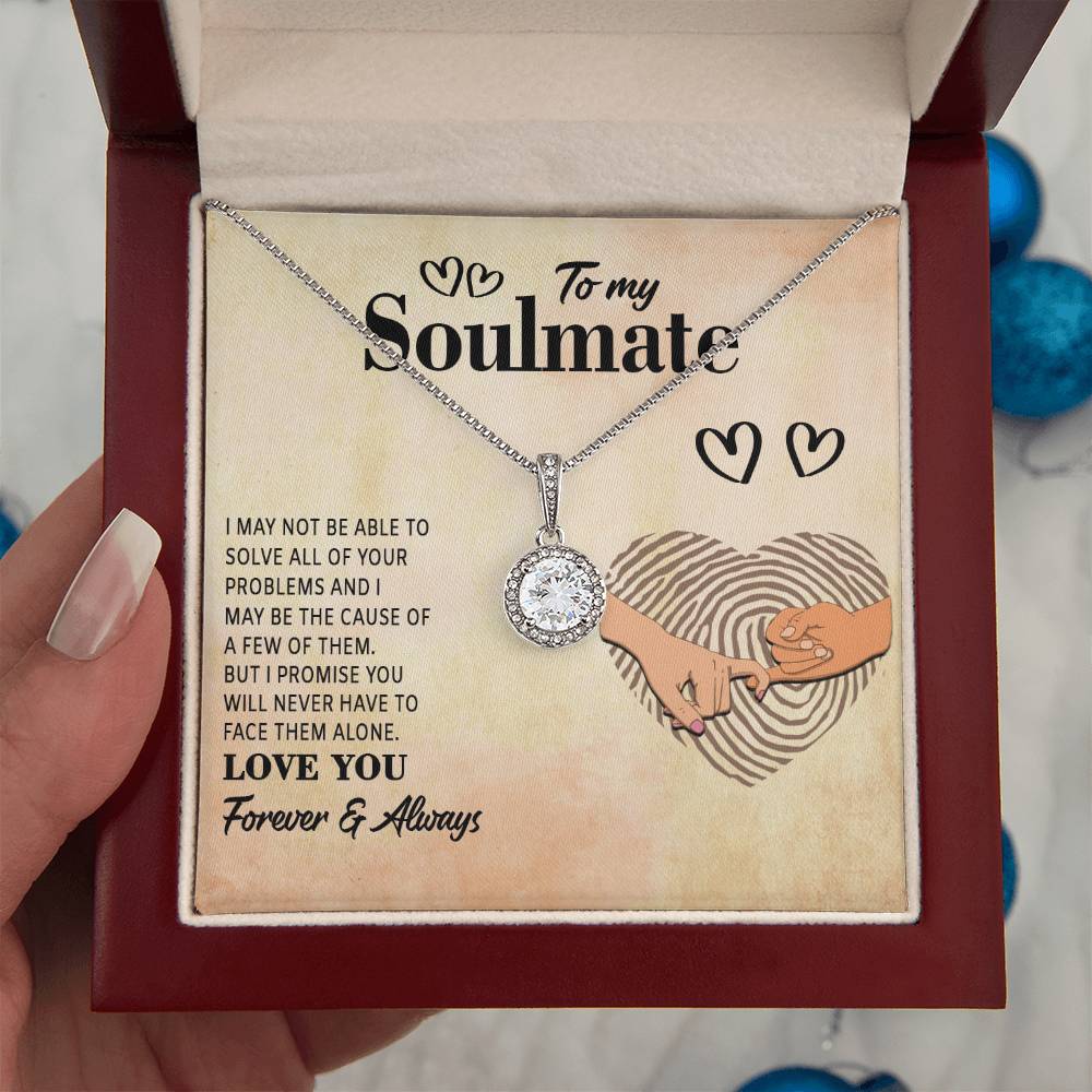 TO MY SOULMATE, ETERNAL HOPE NECKLACE WITH MESSAGE, NECKLACE JEWELERY FOR HER, NECKLACE GIFT FOR WIFE/GIRLFRIEND, ANNIVERSAY AND BIRTHDAY GIFT FOR HER