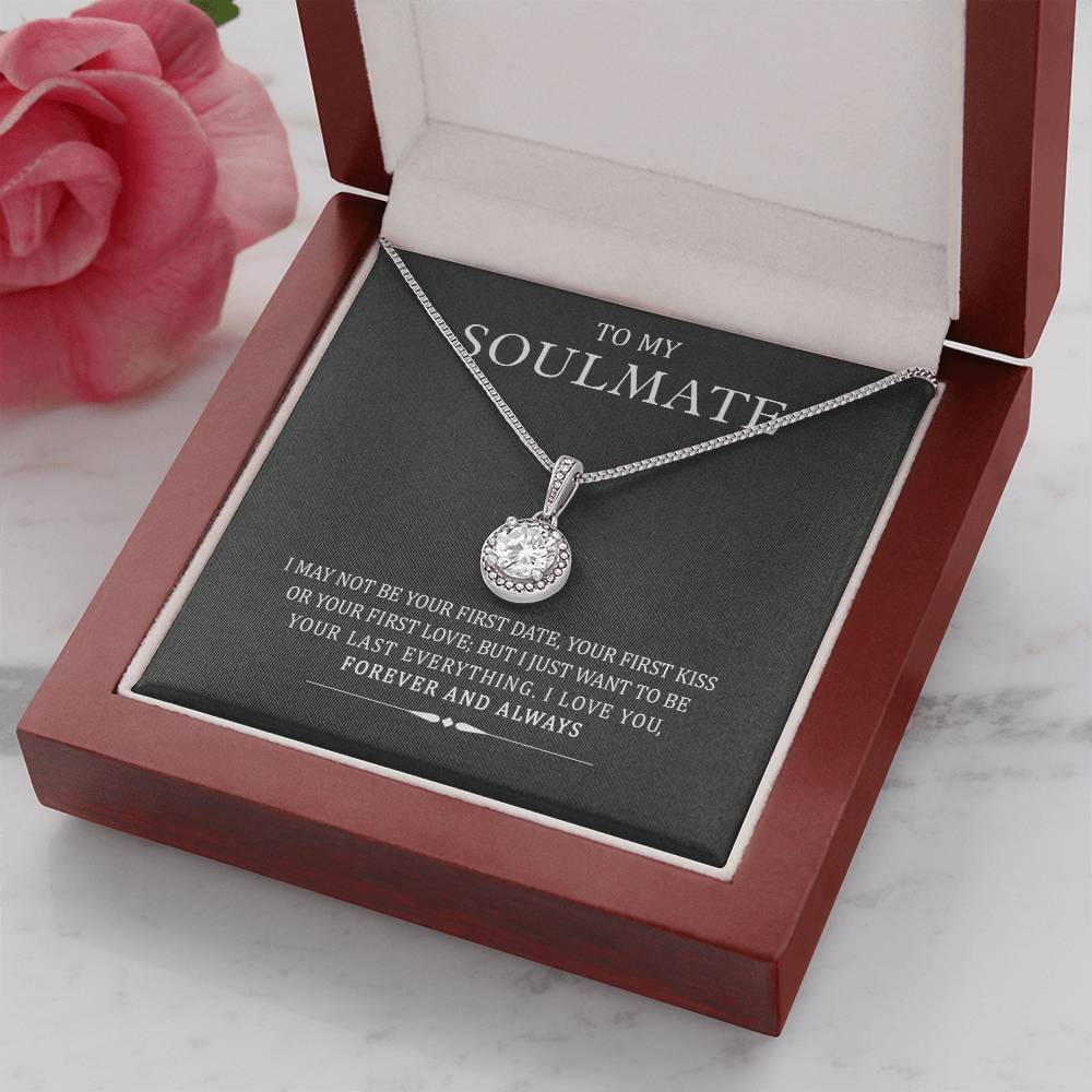 TO MY SOULMATE, ETERNAL HOPE NECKLACE WITH MESSAGE CARD, UNIQUE GIFT FOR HER, BIRTHDAY GIFT FOR WIFE/GIRLFRIEND, NECKLACE JWELERY FOR HER