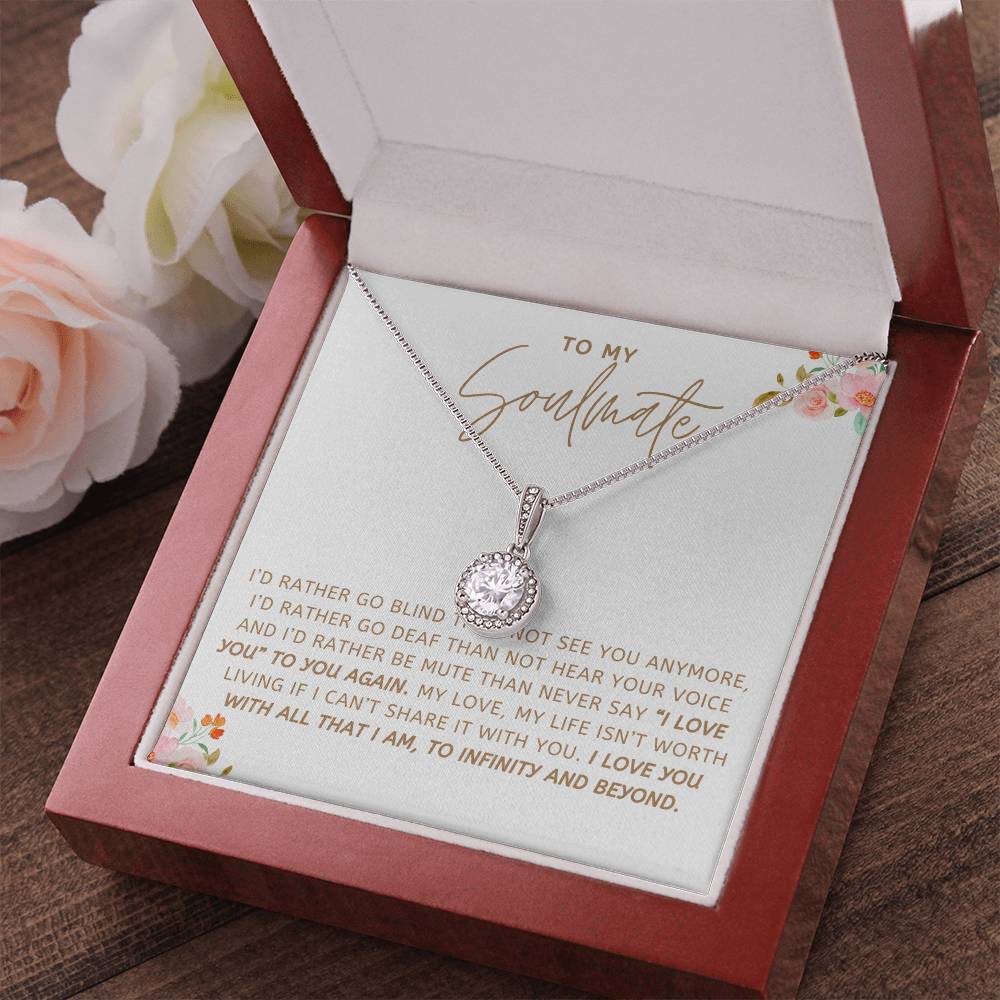 ETERNAL HOPE NECKLACE WITH MESSAGE CARD, TO MY SOULMATE, UNIQUE GIFT FOR HER, VALENTINE, BIRTHDAY AND ANNIVERSAY GIFT FOR HER