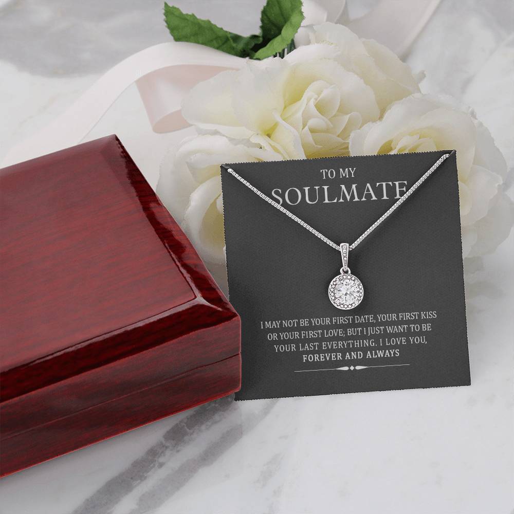 TO MY SOULMATE, ETERNAL HOPE NECKLACE WITH MESSAGE CARD, UNIQUE GIFT FOR HER, BIRTHDAY GIFT FOR WIFE/GIRLFRIEND, NECKLACE JWELERY FOR HER