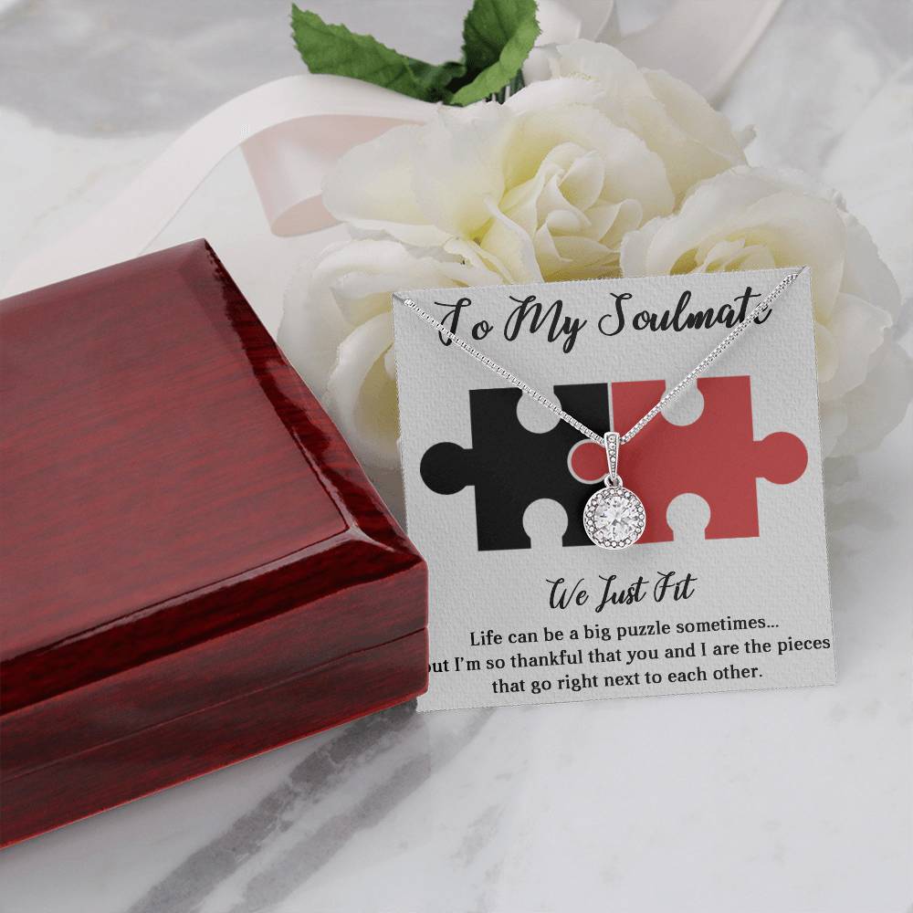 TO MYSOULMATE, ETERNAL HOPE NECKLACE, UNIQUE GIFT FOR HER WITH MESSAGE CARD, ANNIVERSARY AND BIRTHDAY GIFT HER, NECKLACE JEWELRY