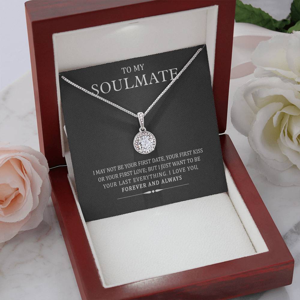 TO MY SOULMATE, ETERNAL HOPE NECKLACE WITH MESSAGE CARD, UNIQUE GIFT FOR HER, BIRTHDAY GIFT FOR WIFE/GIRLFRIEND, NECKLACE JWELERY FOR HER