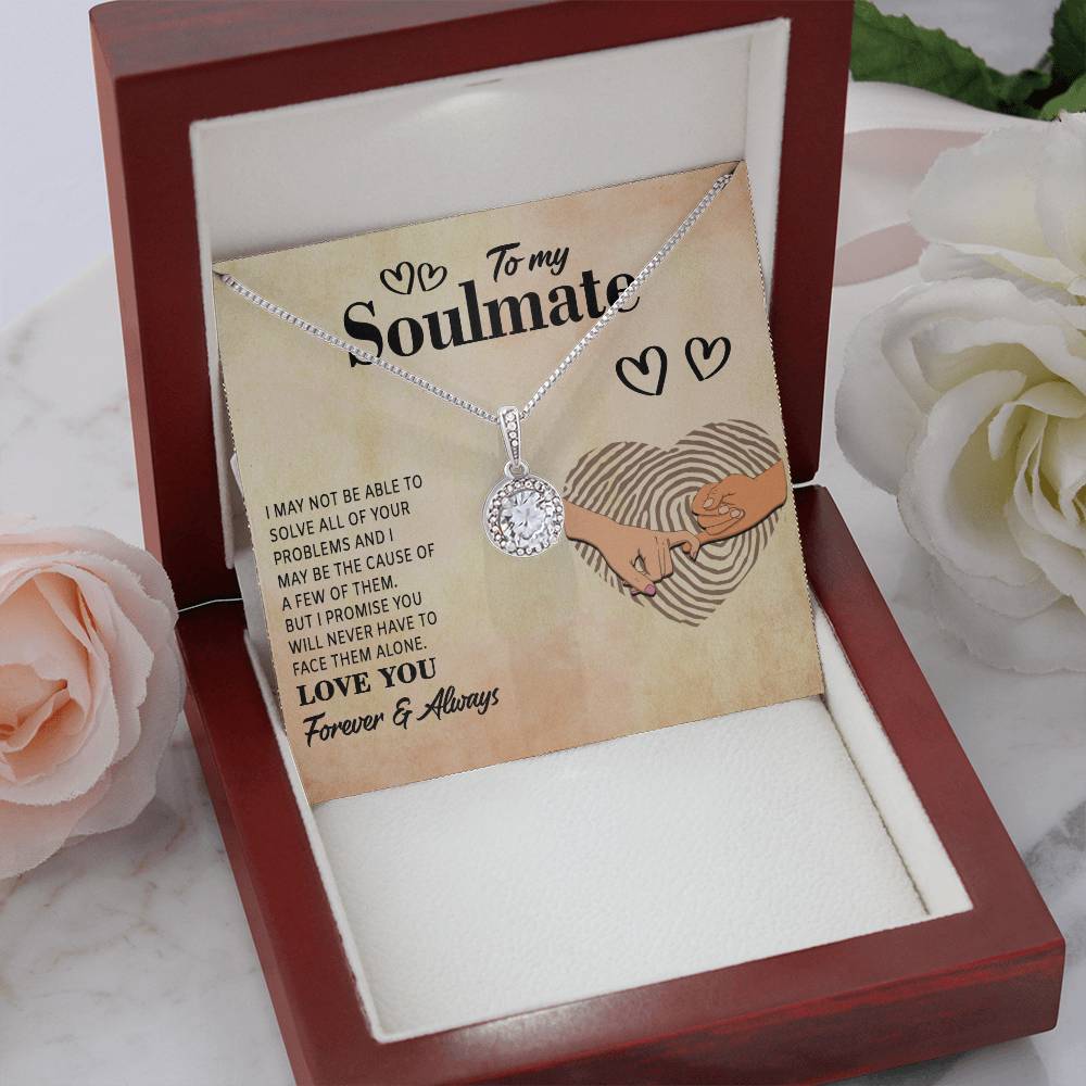TO MY SOULMATE, ETERNAL HOPE NECKLACE WITH MESSAGE, NECKLACE JEWELERY FOR HER, NECKLACE GIFT FOR WIFE/GIRLFRIEND, ANNIVERSAY AND BIRTHDAY GIFT FOR HER