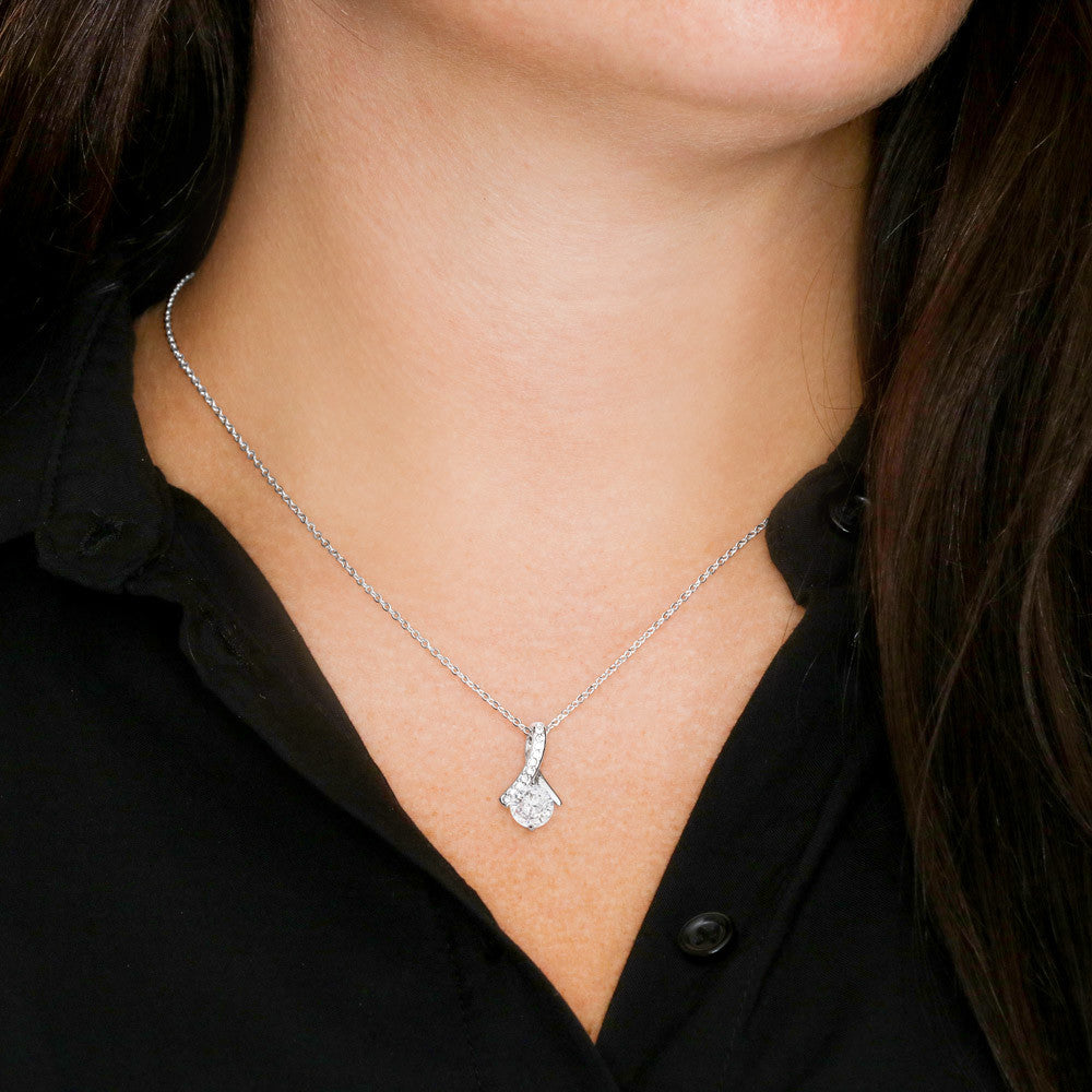 TO MY SOULMATE, ALLURING BEAUTY NECKLACE WITH MESSAGE CARD, FOREVER AND ALWAYS, BIRTHDAY AND ANNIVERSAY GIFT FOR HER, NECKLACE FROM HUSBAND/BOYFRIEND