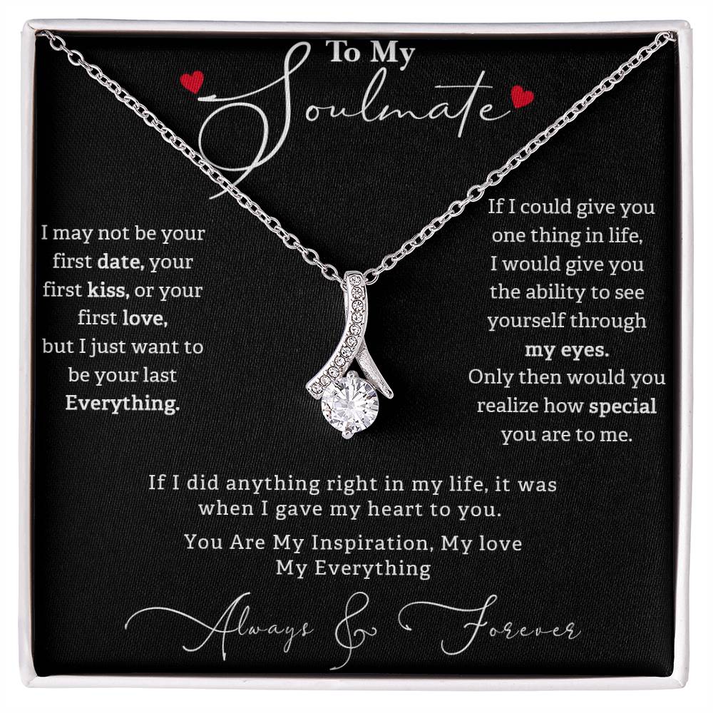 ALLURING BEAUTY NECKLACE, TO MY SOULMATE WITH BEAUTIFUL MESSAGE CARD, GIFT FOR BIRTHDAY AND ANNIVERSAY, NECKLACE FROM HUSBAND/BOYFRIEND