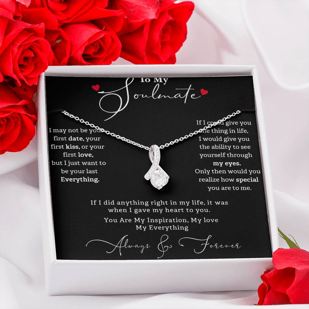 ALLURING BEAUTY NECKLACE, TO MY SOULMATE WITH BEAUTIFUL MESSAGE CARD, GIFT FOR BIRTHDAY AND ANNIVERSAY, NECKLACE FROM HUSBAND/BOYFRIEND