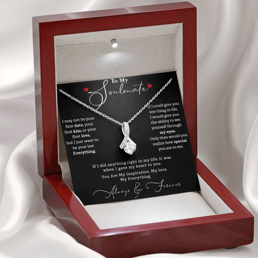 ALLURING BEAUTY NECKLACE, TO MY SOULMATE WITH BEAUTIFUL MESSAGE CARD, GIFT FOR BIRTHDAY AND ANNIVERSAY, NECKLACE FROM HUSBAND/BOYFRIEND