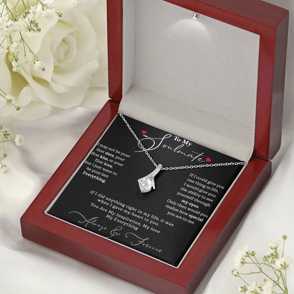 ALLURING BEAUTY NECKLACE, TO MY SOULMATE WITH BEAUTIFUL MESSAGE CARD, GIFT FOR BIRTHDAY AND ANNIVERSAY, NECKLACE FROM HUSBAND/BOYFRIEND