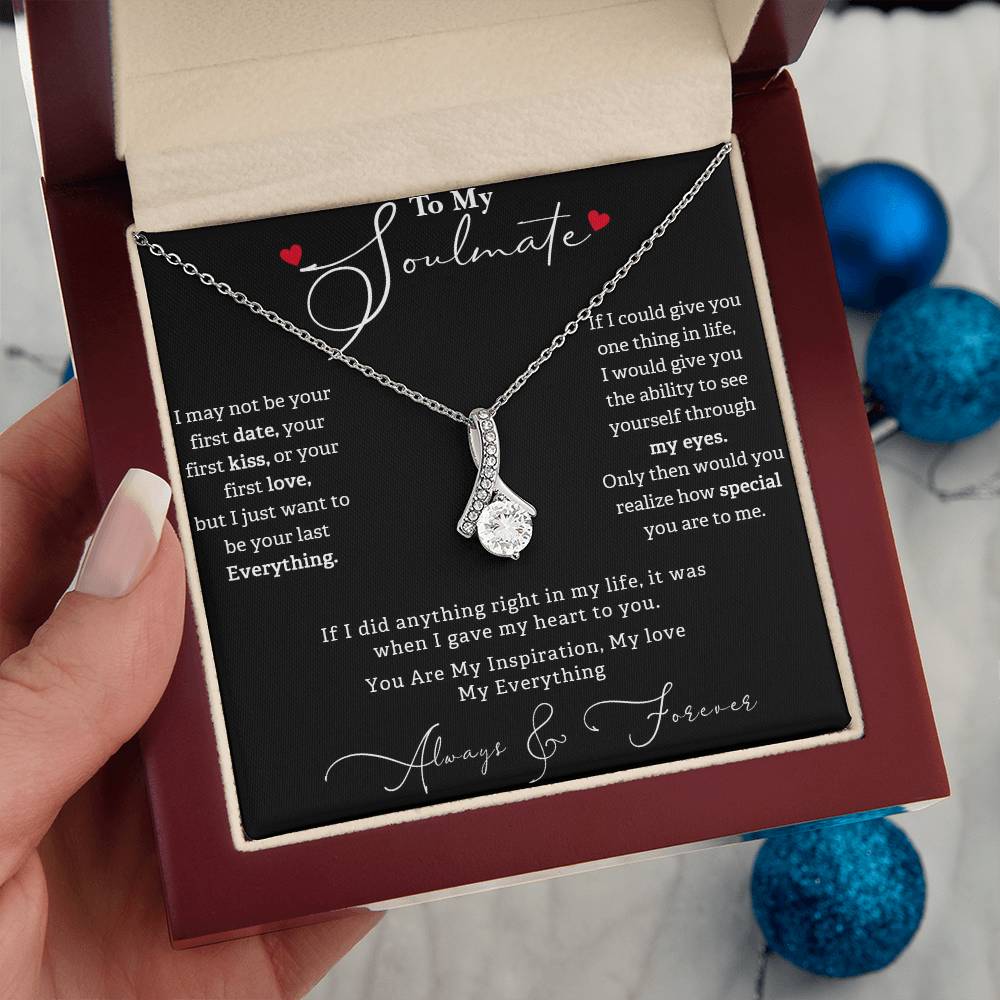 ALLURING BEAUTY NECKLACE, TO MY SOULMATE WITH BEAUTIFUL MESSAGE CARD, GIFT FOR BIRTHDAY AND ANNIVERSAY, NECKLACE FROM HUSBAND/BOYFRIEND