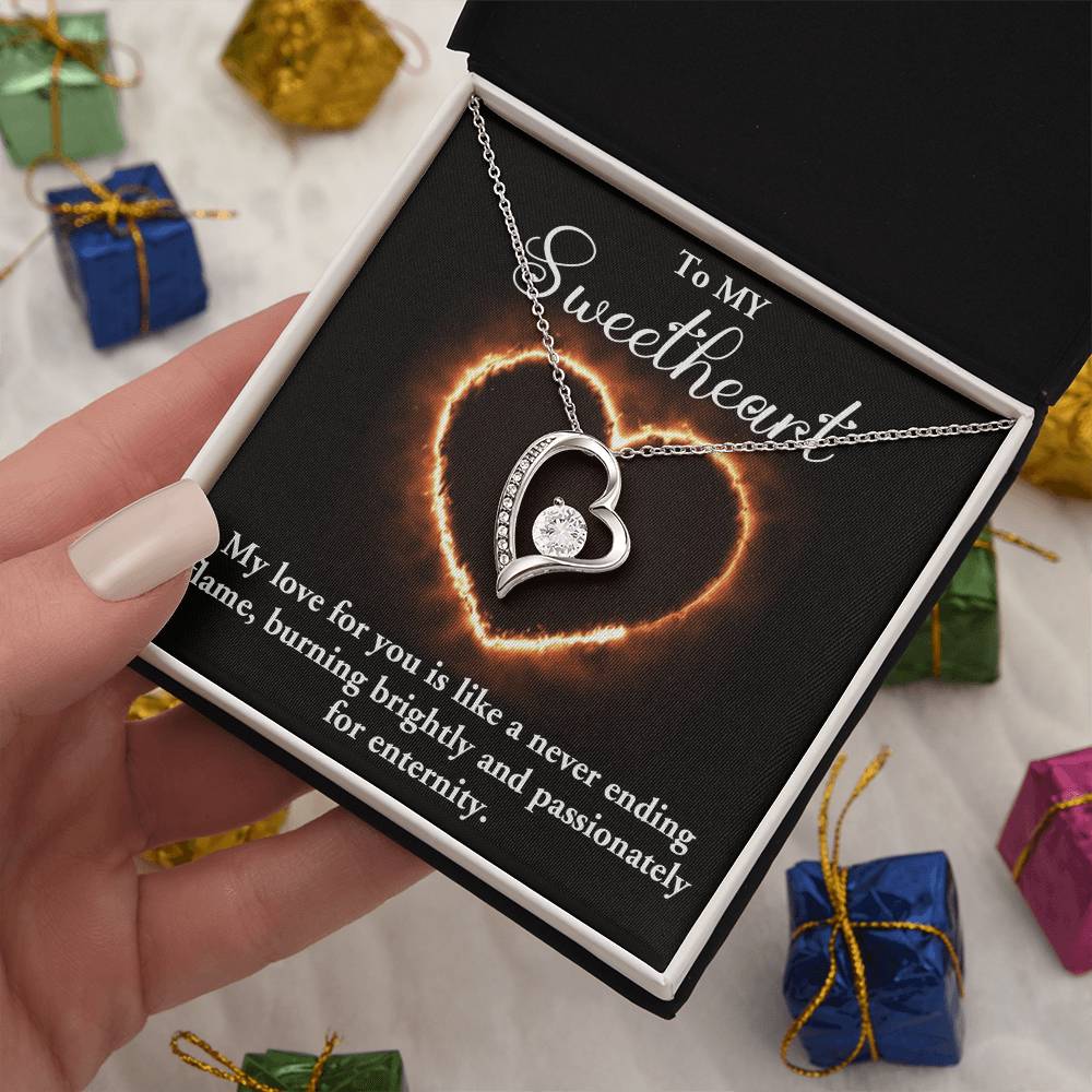 FOREVER LOVE NECKLACE WITH MESSAGE CARD FOR MY SOULMATE, ANNIVERSARY AND BIRTHDAY GIFT FOR HER, JWELERY NECKLACE FOR WIFE/GIRLFRIEND