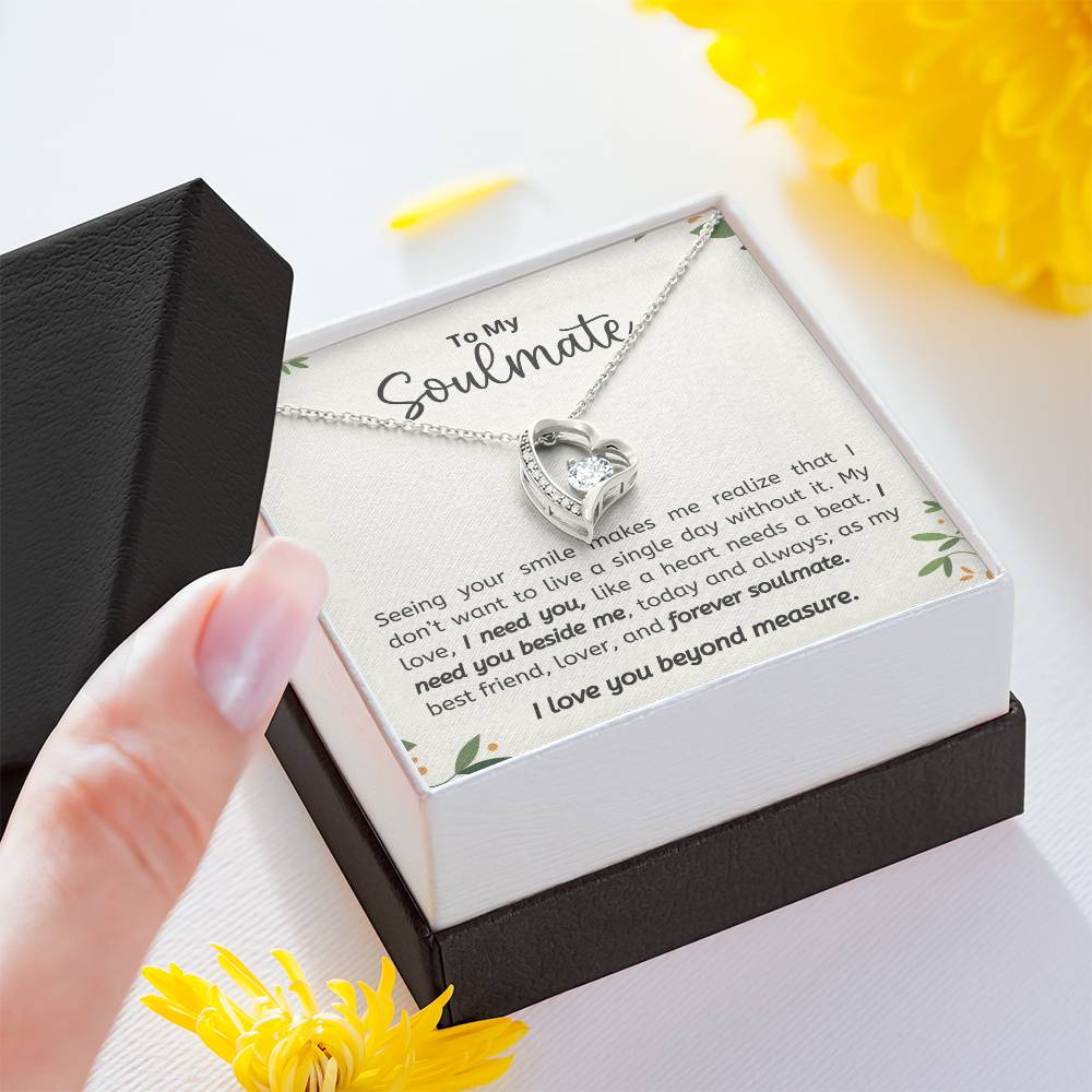 TO MY SOULMATE, FOREVER LOVE NECKACLE, BEAUTIFUL GIFT FOR HER. BIRTHDAY AND ANNIVERSARY GIFT FOR WIFE/GIRLFRIEND, NECKLACE JEWELERY