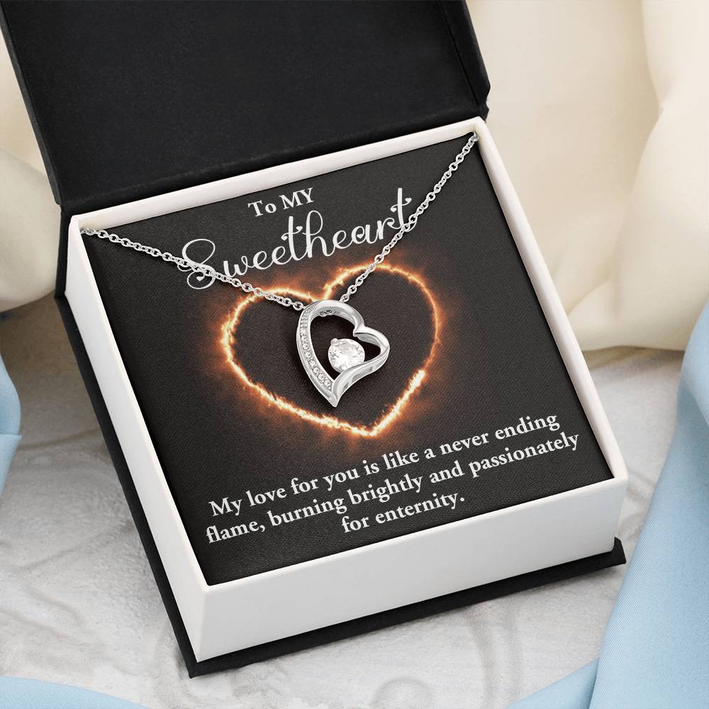FOREVER LOVE NECKLACE WITH MESSAGE CARD FOR MY SOULMATE, ANNIVERSARY AND BIRTHDAY GIFT FOR HER, JWELERY NECKLACE FOR WIFE/GIRLFRIEND