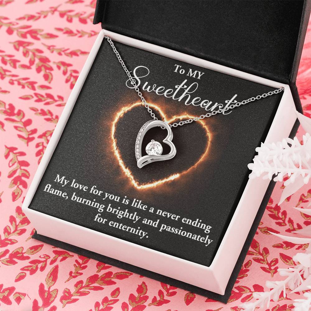FOREVER LOVE NECKLACE WITH MESSAGE CARD FOR MY SOULMATE, ANNIVERSARY AND BIRTHDAY GIFT FOR HER, JWELERY NECKLACE FOR WIFE/GIRLFRIEND