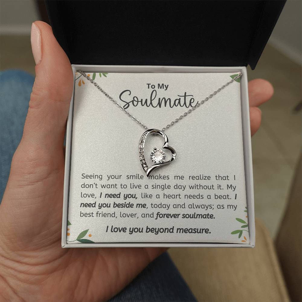 TO MY SOULMATE, FOREVER LOVE NECKACLE, BEAUTIFUL GIFT FOR HER. BIRTHDAY AND ANNIVERSARY GIFT FOR WIFE/GIRLFRIEND, NECKLACE JEWELERY