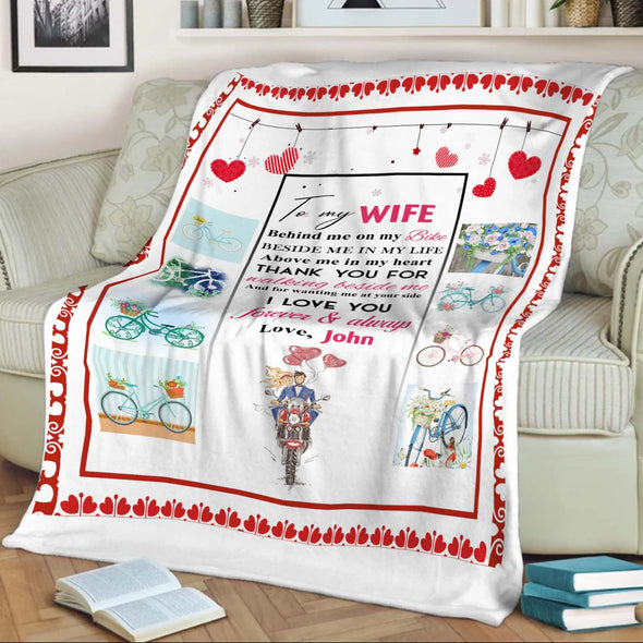 To My Wife "Thank You For Walking Beside Me" Personalized Blanket