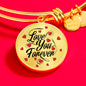 "Love You Forever" Round Bangle With Custom Engraving
