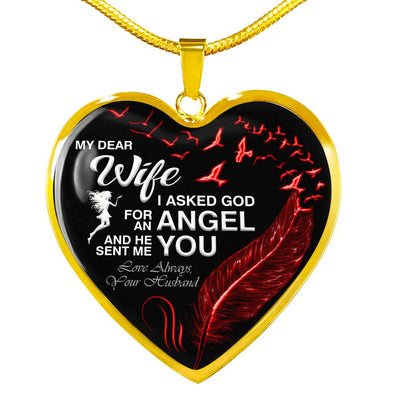"Dear Wife You Are My Angle" Valentine Necklace