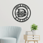 Elaborate Split Letter Family Name - Steel Sign