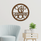 Circle Vine Monogram - Steel Sign