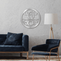 Circle Vine Monogram - Steel Sign