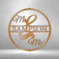 Mr. & Mrs. Circle Monogram - Steel Sign