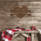 Fancy Heart Monogram - Steel Sign