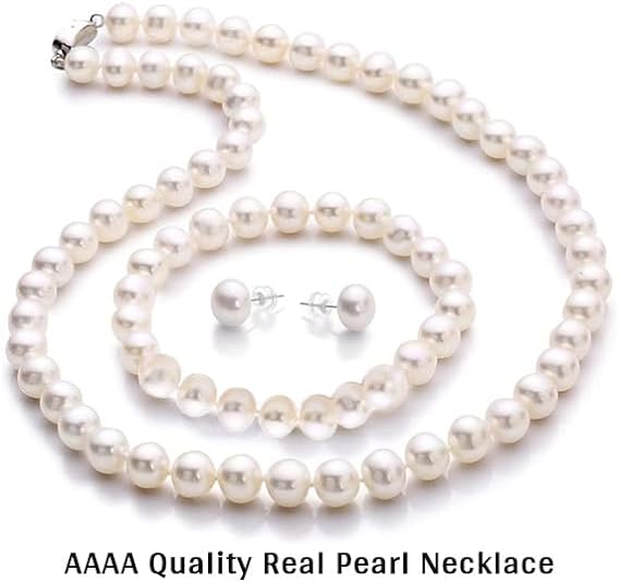 7-8mm Off-White Freshwater Pearl Necklace - AAA Quality