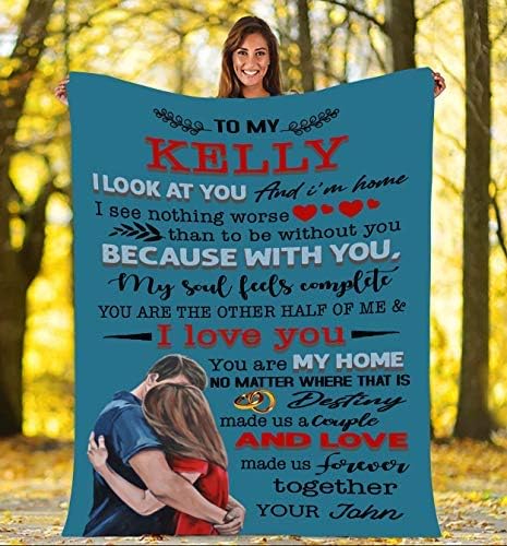 You are The Other Half of Me, Customized Fleece Blankets for Couples, Best Gift for Your Life Partner with Quotes, Valentine's Day, Birthday Gift, Super Soft and Cozy Blanket